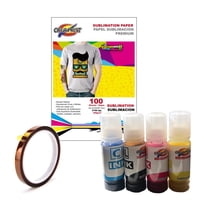 Creaprint - Pack Sublimacion Para Epson T544 (100 Hojas + Pack Tinta + Tape)