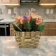 thumbnail image 3 of Planta Artificial Macetero Estilo Mimbre Flores Rosados rosa claro, 3 of 7