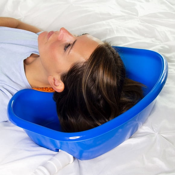 Champú portátil DMI para lavar el cabello junto a la cama, azul
