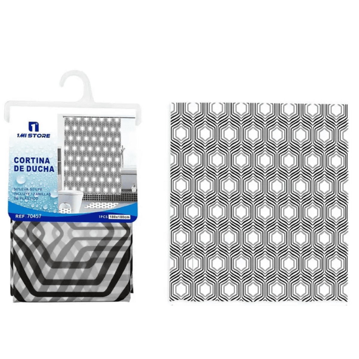Genérico - Cortinas Baño Tela Impermeable 180x180 Diseño Rombos