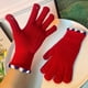 thumbnail image 5 of Guantes de invierno para mujer, 1 par, color elástico, grueso, suave, de felpa, cálidos, resistentes al viento., 5 of 5