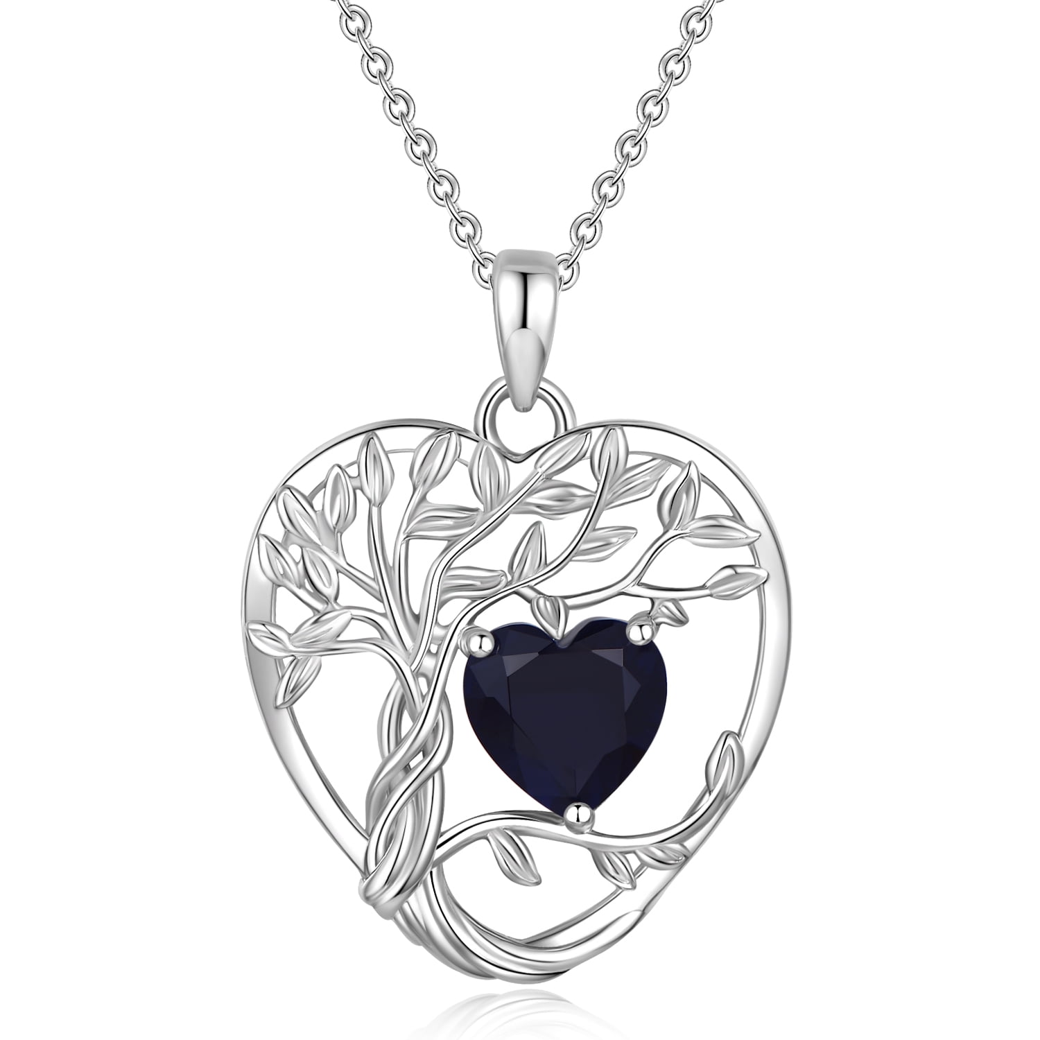 Heshpaws - Collar Con Colgante De Corazón De Plata De Ley