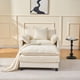 thumbnail image 2 of 39.4" Modern Accent Chair with Ottoman, Living Room Club Chair Chenille Upholstered Armchair , Reading Chair for Bedroom, Beige Chenille, 2 of 3
