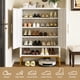 thumbnail image 2 of 40'' Tall 2-Doors Shoes Cabinet, Metal 7-Tier Hidden Shoe Organizer,Modern Narrow Shoe Storage Cabinet with Adjustable Shelves for Entryway, Hallway, Closet, Bedroom, Living Room,Laundry Room(White), 2 of 3