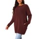 thumbnail image 4 of INSPIRE CHIC Suéter Casual de Mujer con Cuello Redondo, Manga Larga y Bolsillos Talla L Rojo Vino, 4 of 5