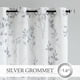 thumbnail image 2 of Cortinas Beauoop de lino semitransparente con estampado floral, 214 cm de alto, 2 paneles, color gris, 2 of 7