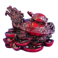 Feng Shui Import - Tortuga Dragón Roja Importada De Feng Shui Con Tortuga Dragón Bebé