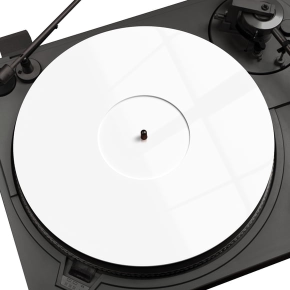 Tapete giratorio PRO SPIN de acrílico blanco para 12 discos de vinilo