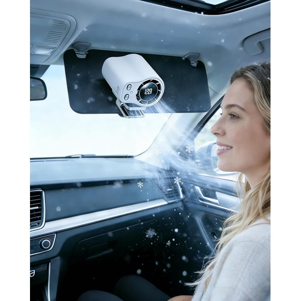 Ventilador clip coche LED 360° rotación 199 velocidades paraguas oficina coche playa