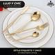 thumbnail image 3 of Juego de cubiertos completo 24 pcs acero inoxidable Dorado, 3 of 3