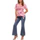 thumbnail image 2 of INSPIRE CHIC Blusa de Mujer con Peplum Envolvente de Verano Floral de Manga Corta con Volantes y Cuello en V con Cinturón Camisas Florales Rosadas XL, 2 of 6
