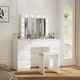 thumbnail image 2 of Large White Vanity Tables with Mirror and Light, 2 of 3
