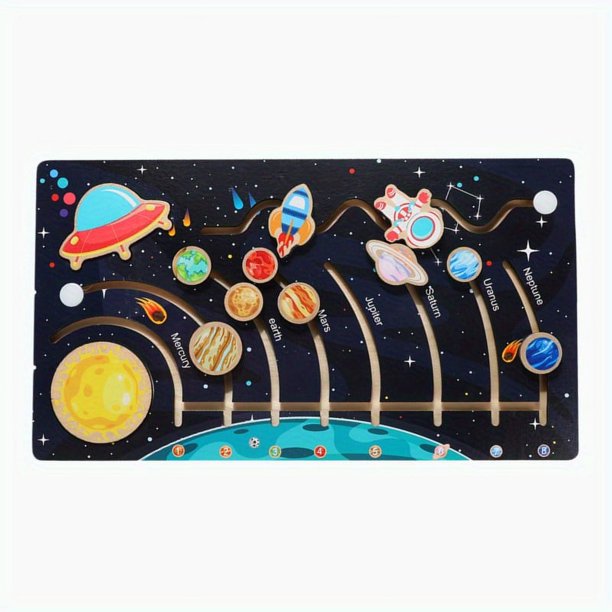Educational Children's Toys Solar System Planets Cognitive Puzzle Early Education Wooden Educational Gift Montessori Toys
