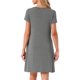 thumbnail image 3 of INSPIRE CHIC Vestido de Dormir para Mujer con Cuello en V, Manga Corta, Abertura Lateral y Ribete en Contraste para Primavera Verano S Gris, 3 of 6