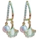 thumbnail image 1 of Pendientes elegantes de moda con hebilla de oreja de perla de flor de cuatro hojas morada, pendientes ligeros de lujo, 1 of 5