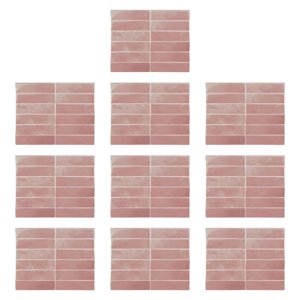 Bothyi - 10X Adhesivos De Pared De Pvc Resistentes A Altas Temperaturas Y Al Aceite, Brillantes, Color Rosa