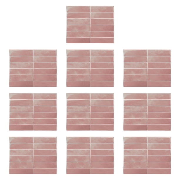 10x Adhesivos De Pared De PVC Resistentes A Altas Temperaturas Y Al Aceite, Brillantes, Color Rosa