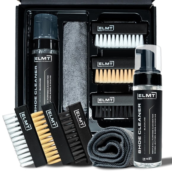 Kit limpiador de zapatos Blackline ELMT Solution, 240 ml, 3 cepillos