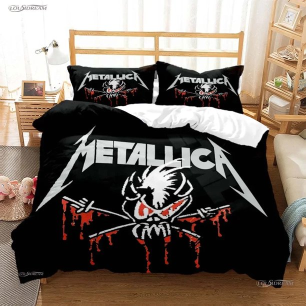 v1081 Bed Sheets Heavy Metal Music Band All Season Duvet Cover Comforter Bedding sets Soft Quilt Cover and Pillowcases Single/Double/Queen/King 3-Piece Bedding Set (1 Duvet Cover + 2 Pillow Shams) Bed