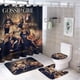 thumbnail image 1 of Chica chismosa-theme 4-Piece Shower Curtain Set with Rugs, Waterproof Bathroom Decor Set Includes Bath Mat, U-Shaped Rug, Toilet Lid Cover and Curtain with Hooks, 1 of 6