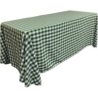 Mantel La Linen De Poliéster A Cuadros, 90 X 132 Cm, Color Verde Y Blanco