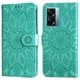 thumbnail image 1 of Funda tipo cartera FOXDOCK para OnePlus Nord N20 SE 4G , diseño girasol en relieve, cuero PU, cierre magnético, soporte y tarjetero, 1 of 5