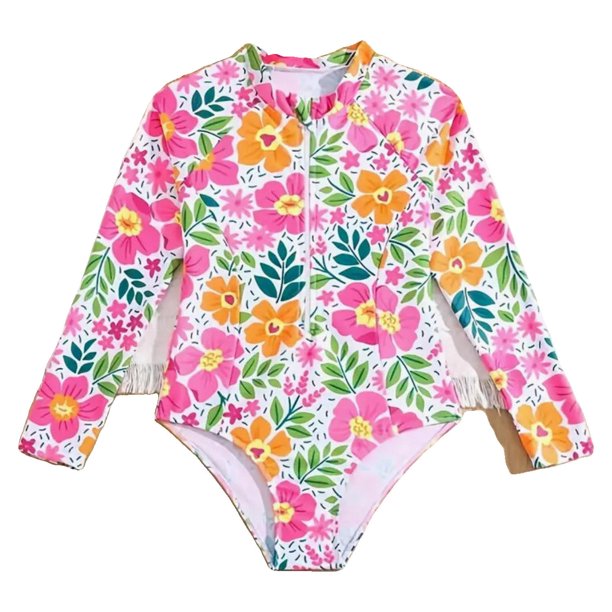 Traje de Baño Niña Manga Larga UPF50+ Mia Color MamboKids 3 a 4 años