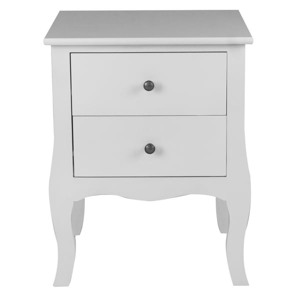 Velador Dormitorio Genova 2 Cajones Blanco