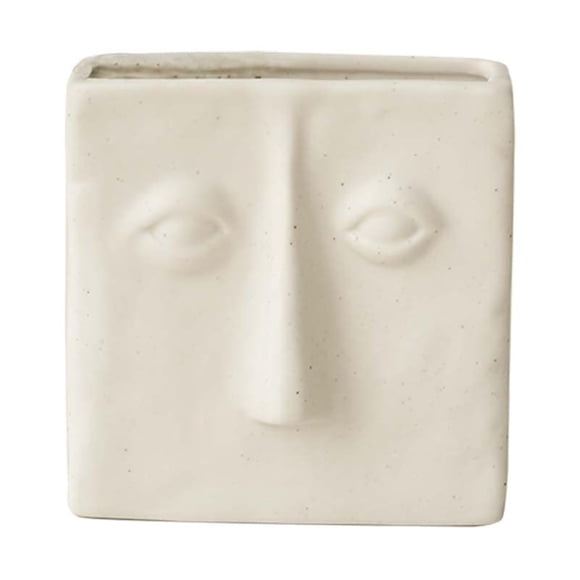 Porta lápices WENSHUO 9,5 cm color crema – Cajita organizadora de escritorio de cerámica