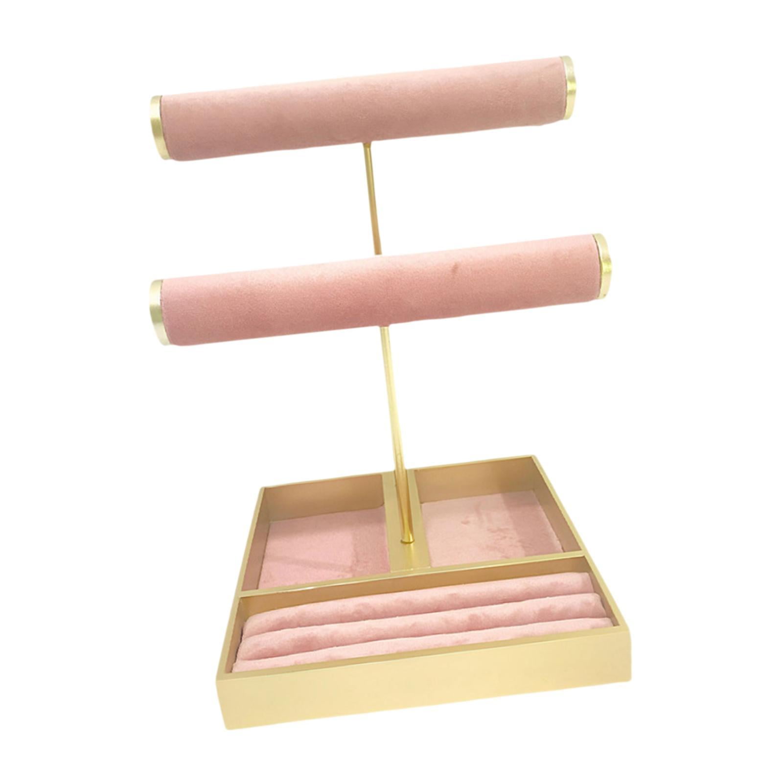 Magideal - Organizador Multifuncional Para Joyería, Soporte Para Presentación De Joyería Rosa Y Dorado, Estante Para Joyería Para Tocador, Escaparate, Regalo Par Estilo F