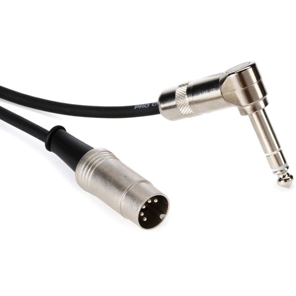 Cable MIDI Proco BEMBQL-2 TRS de 1/4" angulado 0,6 m