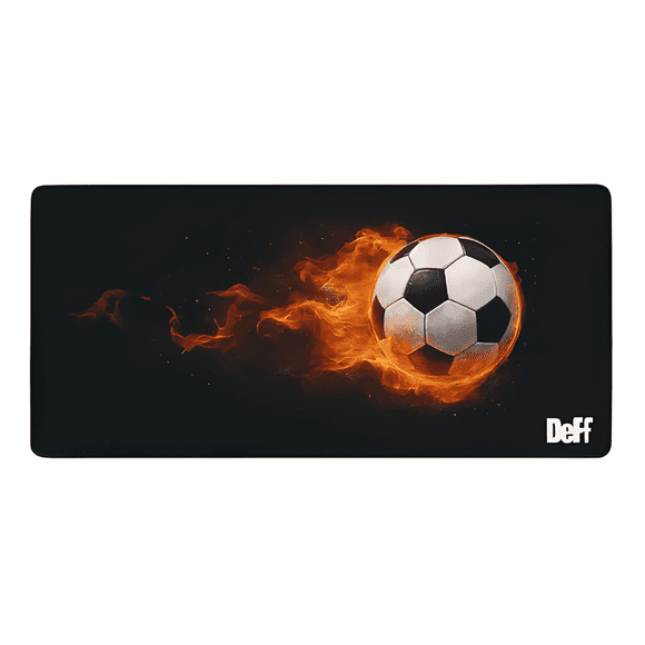 Mouse Pad Gamer XL Deff Pelota Fuego 90x40 Cm Plus Negro