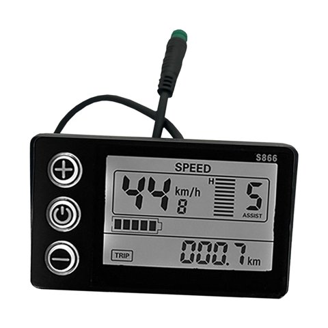 Ioensy - Panel De Visualización Lcd S866, Tablero De Instrumentos, Abs Útil Para Bicicleta Eléctrica, Resistente Al Agua