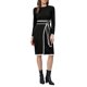 thumbnail image 2 of INSPIRE CHIC Vestido de Punto de Mujer con Envoltorio Falso, Manga Larga, Color en Contraste, Casual para el Trabajo, Talla 2XL, Negro, 2 of 5