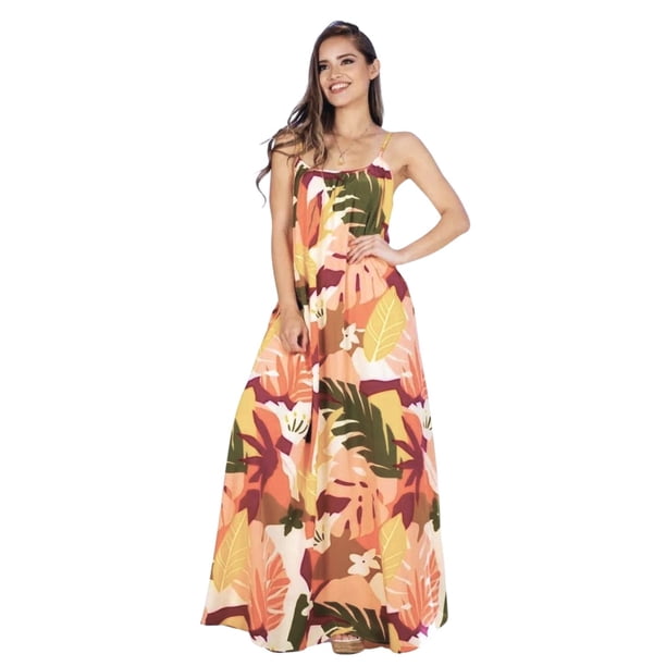 Vestido Largo Pabilos Primavera Mujer Excelente Calidad 035