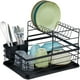 thumbnail image 2 of Elegante Secaplatos De Acero Al Carbono 2 Niveles Doble Bandeja Y Porta Servicios, 2 of 5