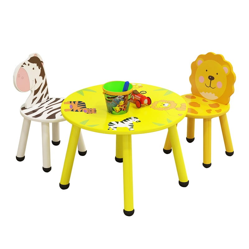 Pellitos - Mesita Con 2 Sillas Cartoon Animal Redonda