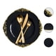 thumbnail image 2 of Set 3 Bajo Plato Base Negro Y Borde Dorado Decorativo Jhn, 2 of 3