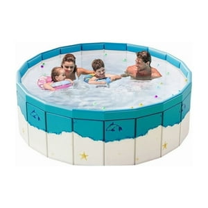 Babyluna - Piscina Plegable Pvc Duro 160X40Cm Extra Grande Agua Y Pelotas