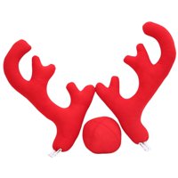 Bothyi - Cuernos De Reno De Coche De Navidad Y Decoraciones De Nariz Universales De Fácil Instalación Rojo