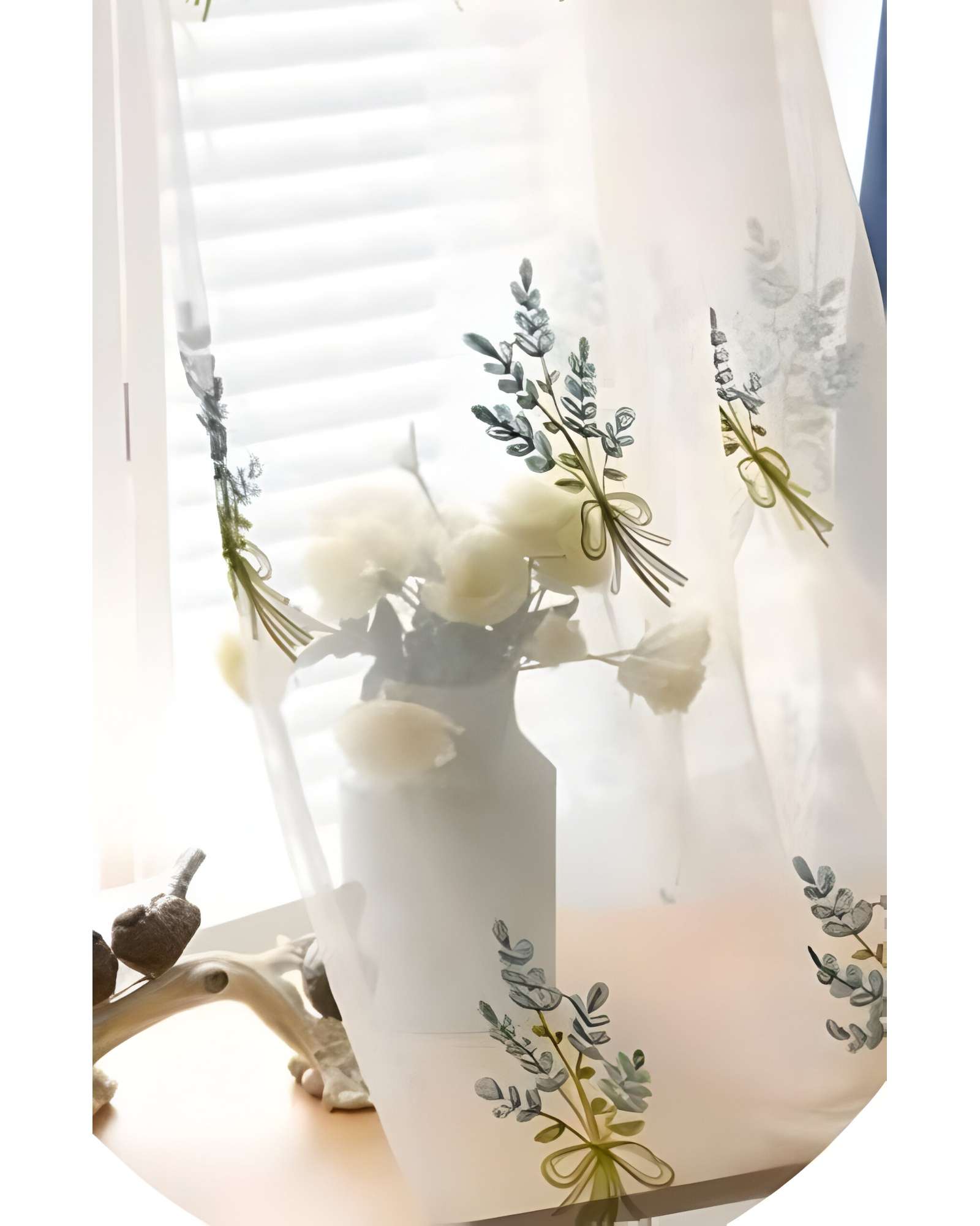 Genérico - Juego De Visillos Florales 140X230 Cm 2 Paños