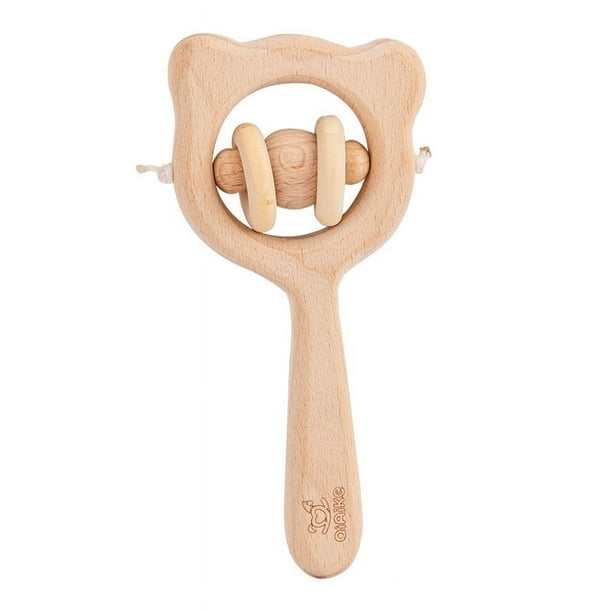 Wooden Toddler Educational Mons Early Education Toys Baby Can Gnaw Wooden Hand Rattle Soothing Grip Toy Rattle