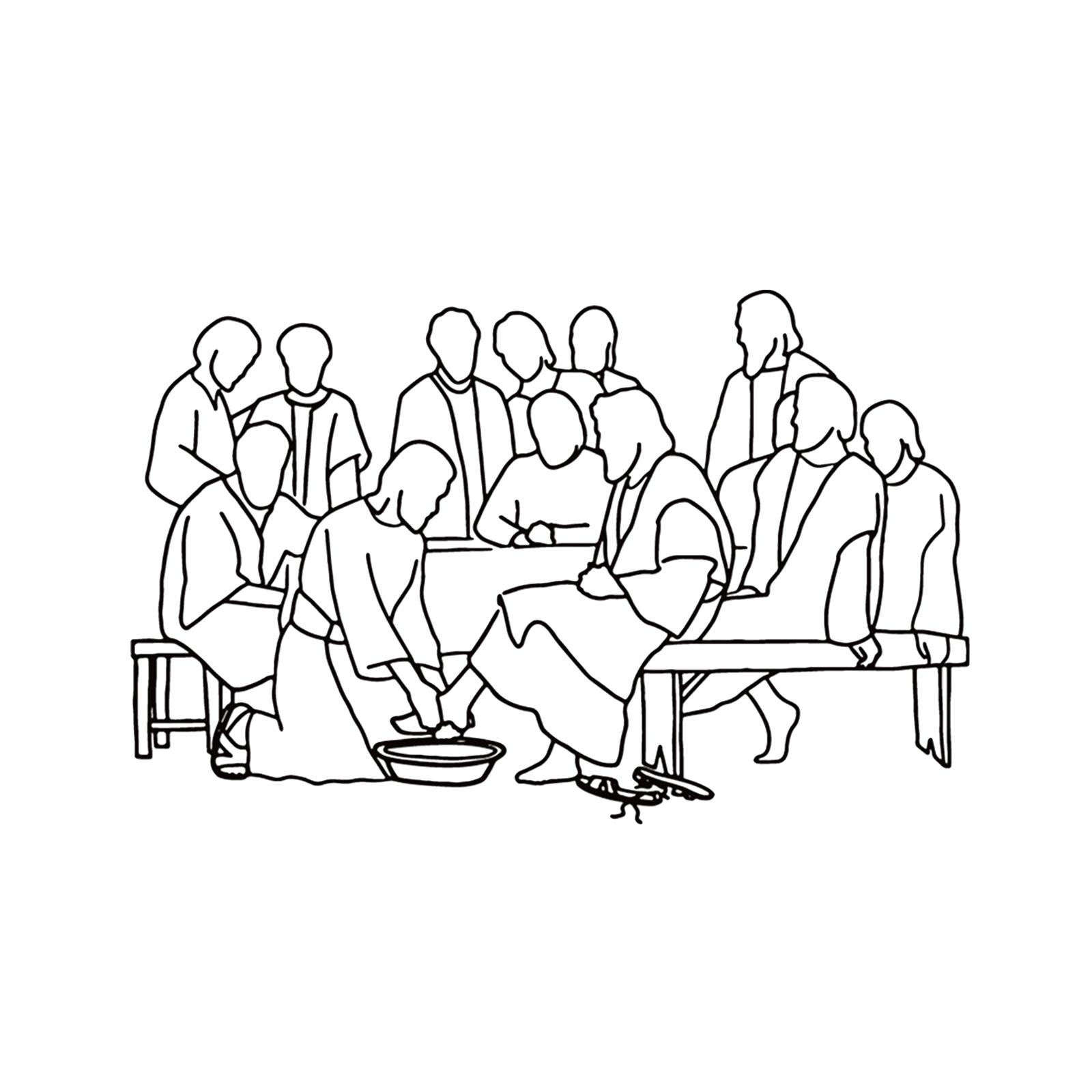 Bothyi - Figura De Jesús Lavando Los Pies De Su Discípulo Para Chimenea Interior Y Salón