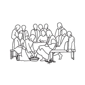 Bothyi - Figura De Jesús Lavando Los Pies De Su Discípulo Para Chimenea Interior Y Salón