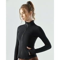 Flix Spa - Chaqueta Deportiva Mujer Ajustada Gym Fitness Entrenamiento Con Bolsillos