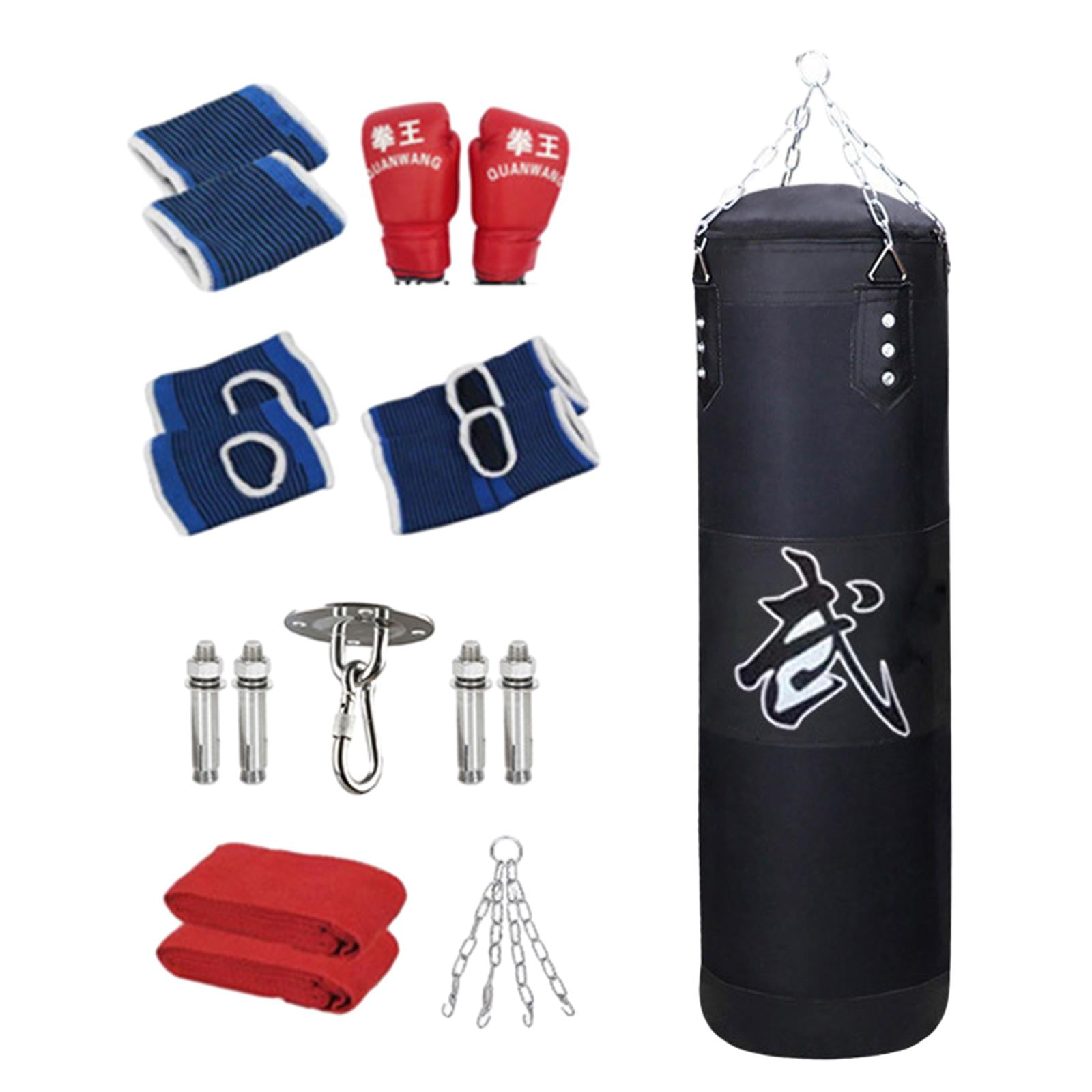Ioensy - Bolsa Sin Llenar Protectores De Manos Saco De Boxeo Rellenable Para Gimnasio En Casa Adultos Taekwondo Negro 100 Cm