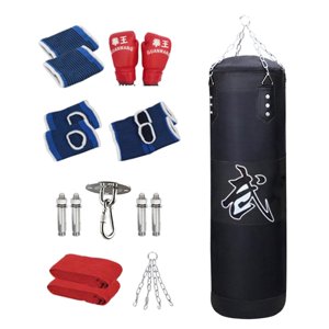 Ioensy - Bolsa Sin Llenar Protectores De Manos Saco De Boxeo Rellenable Para Gimnasio En Casa Adultos Taekwondo Negro 100 Cm