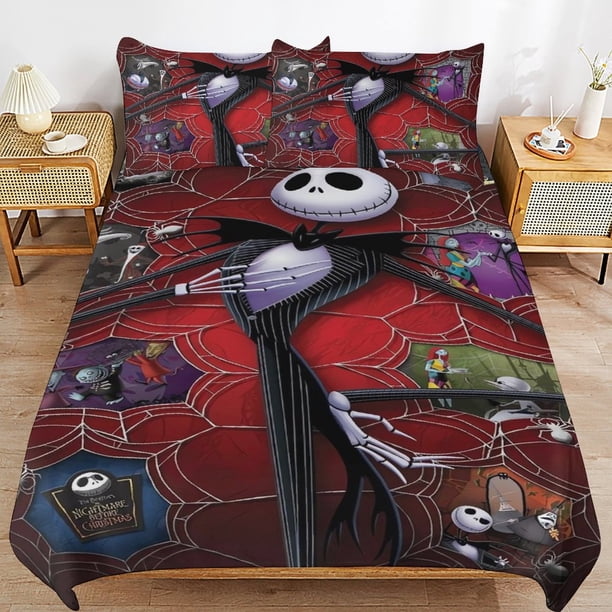 Nightmare-Before-Christmas Nightmare-Before-Christmas Bedding Set Sheet Set for Kids Adults,All Season Lightweight