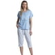 thumbnail image 1 of Pijama Algodón Capri Con Botones Est. Flores | Sueño Ligero, 1 of 3