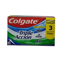 Pasta Dental Colgate Triple Acción 75 Ml Pack Ahorro 3 Unidades